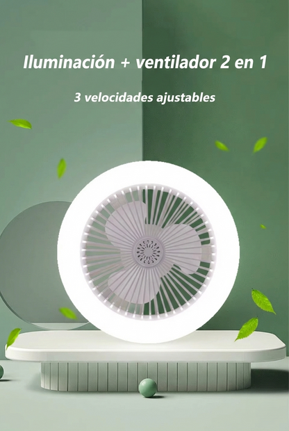Ampolleta Ventilador 2 en 1 con Control Remoto- Luz LED Regulable