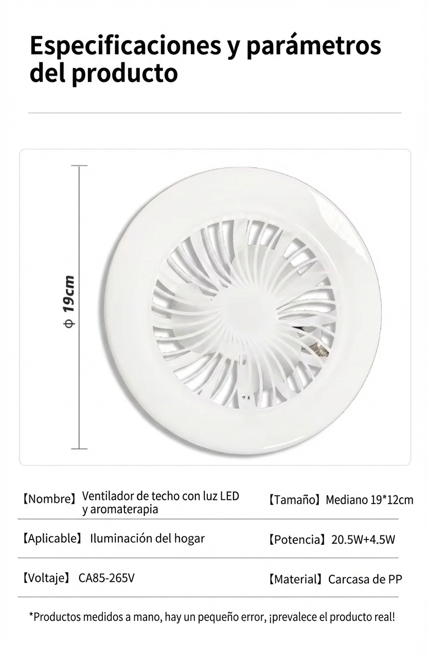 Ampolleta Ventilador 2 en 1 con Control Remoto- Luz LED Regulable