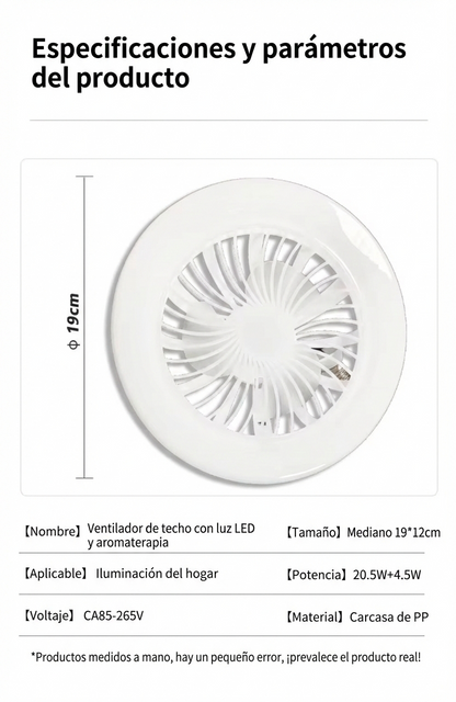 Ampolleta Ventilador 2 en 1 con Control Remoto- Luz LED Regulable