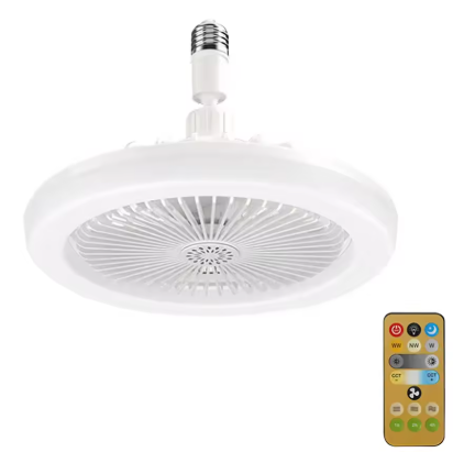 Ampolleta Ventilador 2 en 1 con Control Remoto- Luz LED Regulable
